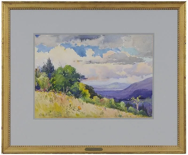 Blue Mountain by Cora Parker, watercolor on paper, sold Mar 2018