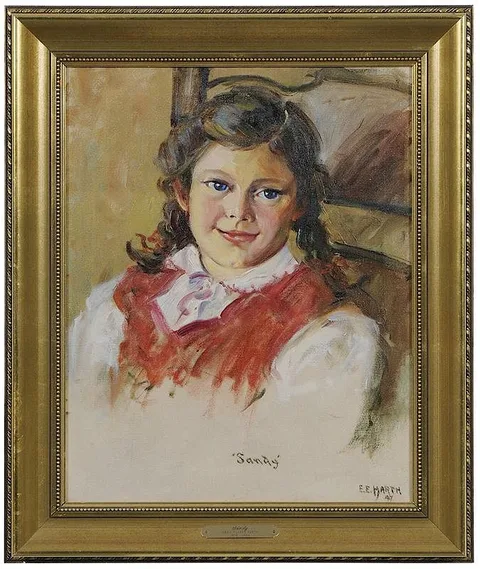Emma Eveline Klanke Harth, Sandy, 1947, oil on canvas