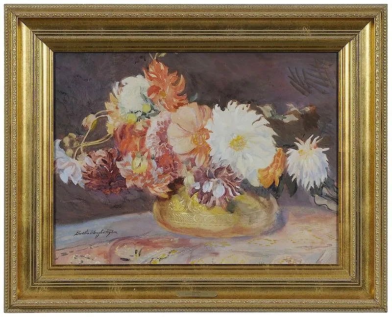 Bertha Menzler-Peyton, Dahlias, watercolor on paper