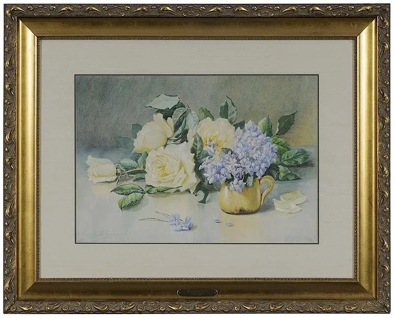 Emily Harris Selinger, Roses and Violets, watercolor on paper