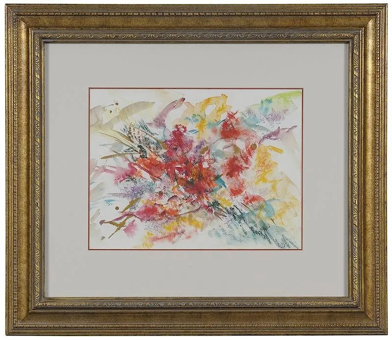 Catherine Burns Liles, Abstract Flowers, Lilies, watercolor on paper