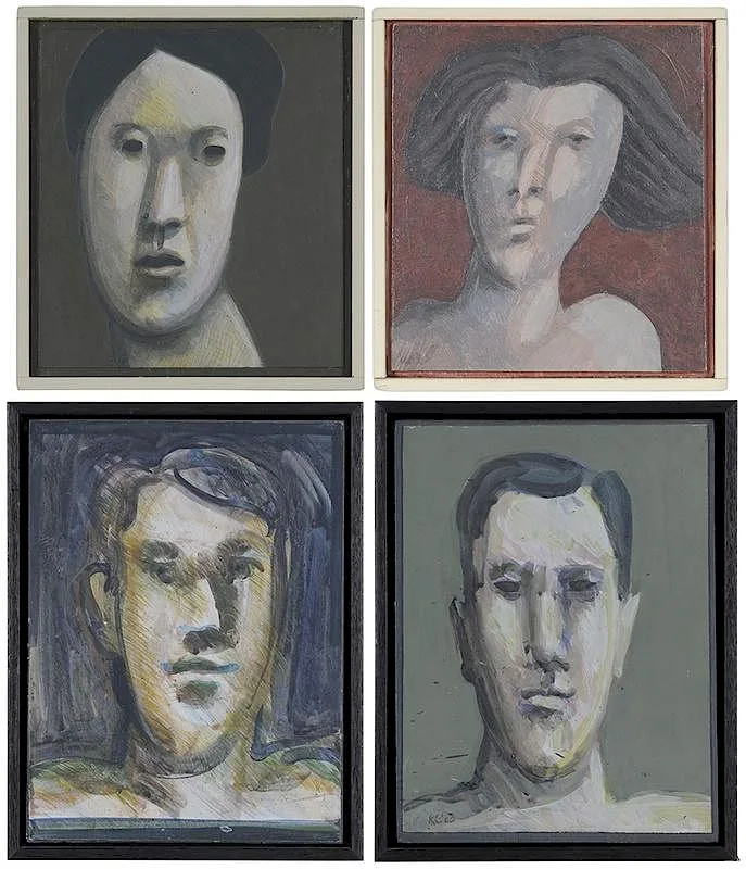 Robert Gordy, Four Portraits, 1962-64, oil on board