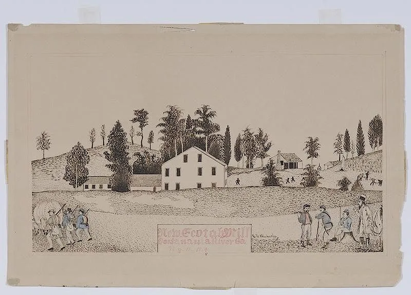 G H Blakeslee T.E., New Mill, Oostanaula River GA, May 17, 1864, ink and watercolor on paper