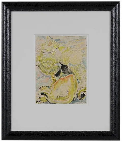 Walter Inglis Anderson, Cats, watercolor and pencil on paper