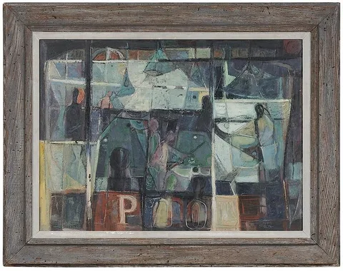 Carl Sublett, Knoxville Pool, oil on panel