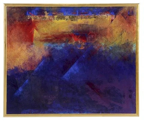 Scott Upton, Untitled, abstract composition, oil and gold leaf on canvas