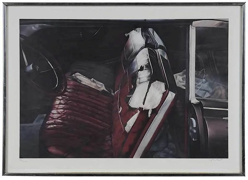 Car Interior by John Salt, lithograph on paper, offered Mar 2018