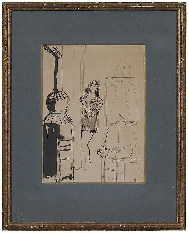 Untitled by Yves Brayer, ink on paper, offered Mar 2018