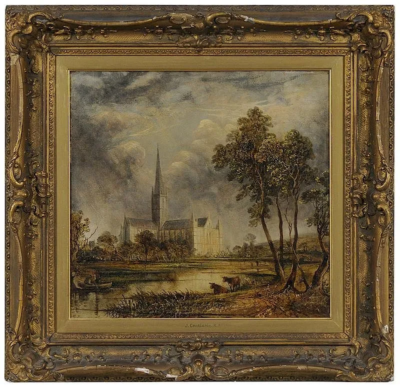 Imitator of John Constable, Salisbury Cathedral, oil on canvas