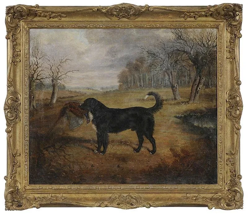 Wilkinson John Gilbert, Dog in a Clearing with a Pheasant, oil on canvas