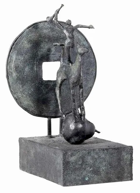 Thomas Ostenberg, In Search of Harmony #2, patinated bronze