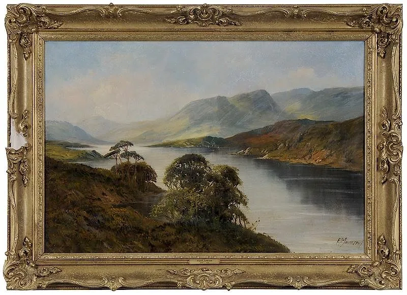 Sunlit Loch by Frank E. Jamieson, oil on canvas, sold Jan 2018