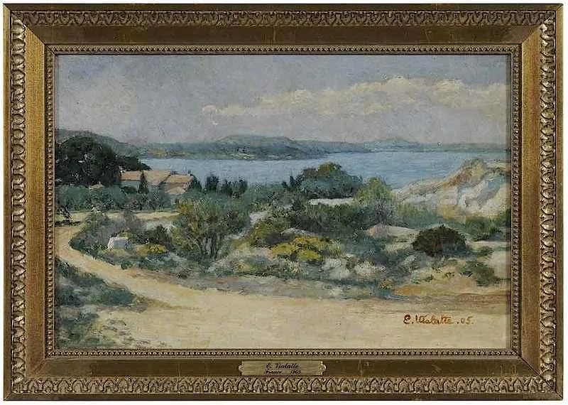 E. Vialatte, Villa on the Coast, 1905, oil on canvas