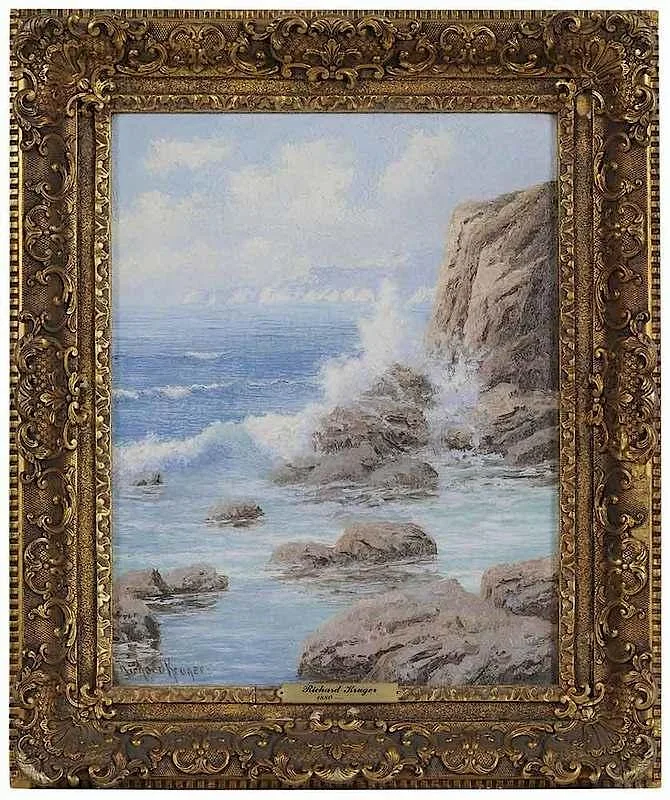 Richard Kruger, California Coast, oil on canvas