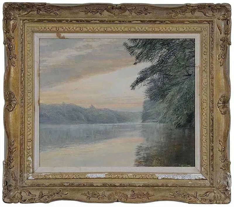 Early Spring by Robert Hamblen, oil on fiberboard, sold Jan 2018