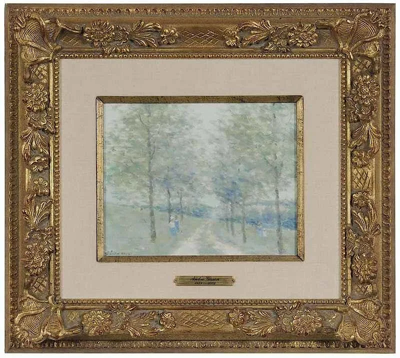 Andre Gisson, Tree-lined Track, oil on canvas
