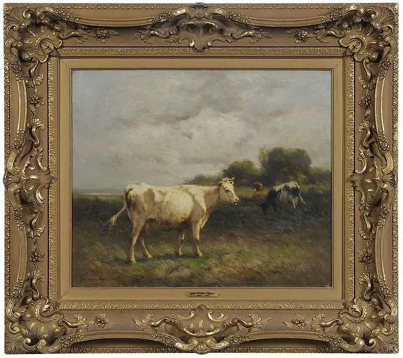 John Carlton Wiggins, Cows Grazing, oil on canvas