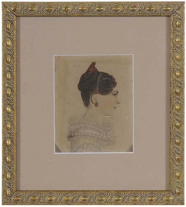 Rufus Porter, Portrait of a Woman, watercolor on paper