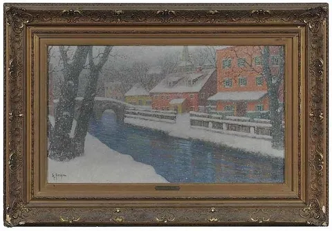 A Silent Snowfall by Gulbrand Sether, oil on canvas, sold Jan 2018
