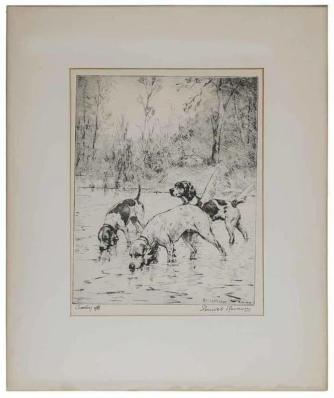 Cooling Off by Percival Leonard Rosseau, 1932, etching on paper, sold Jan 2018