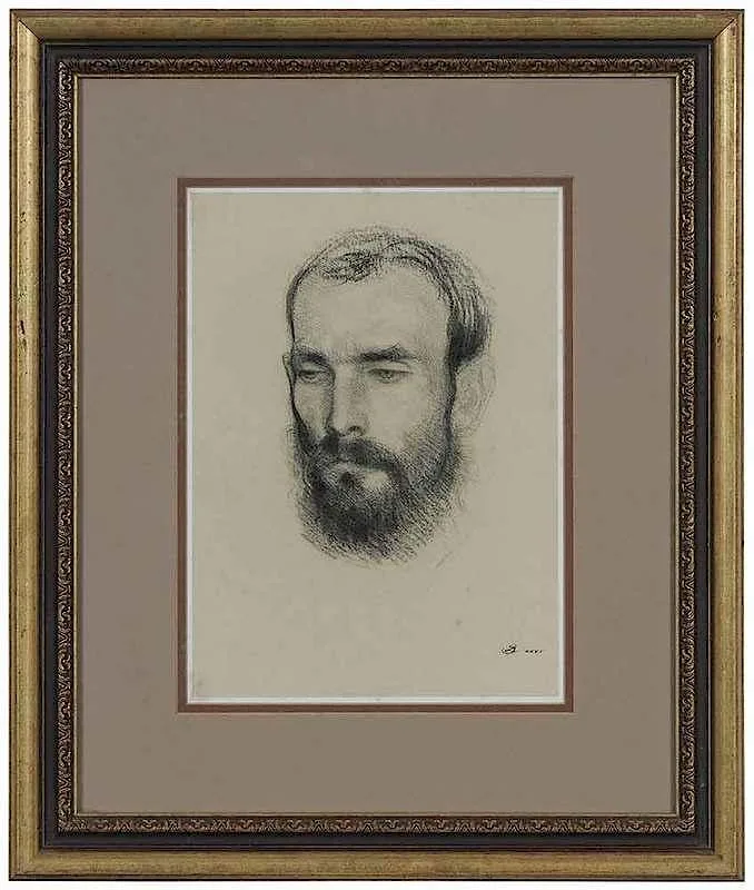 Ben Long, Philip's Head, study for the fresco of The Last Supper, Holy Trinity Episcopal Church, Glendale Springs, North Carolina, mixed media on paper