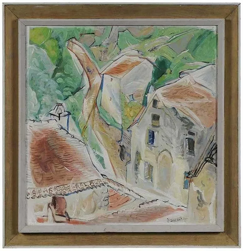 Pierre Daura, View of Saint Cirq la Popie, oil on canvas