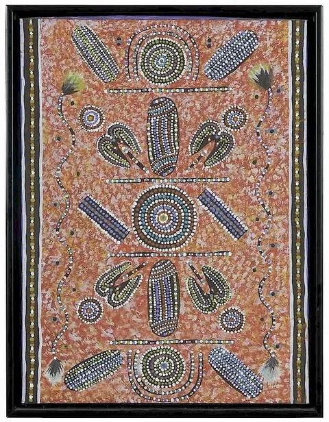 Wenten Rubuntja, Men's Ceremony, polymer on canvas