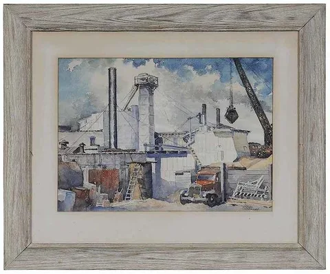 Charles Oglesby Longabaugh, Standard Paving Company, watercolor on paper