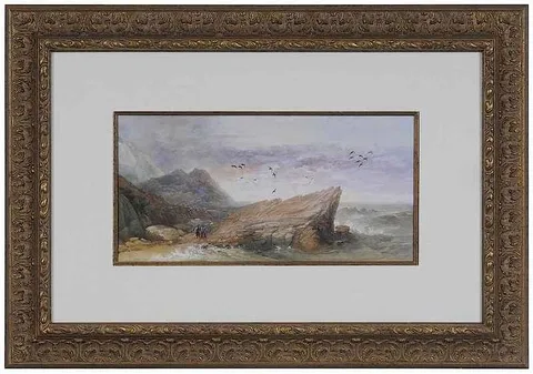 Joseph Needham, On the Welsh Coast, 1861, watercolor on paper