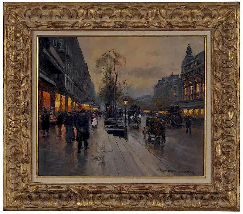 Boulevard Bonne Nouvelle by Édouard Cortès, oil on canvas, sold Nov 2017