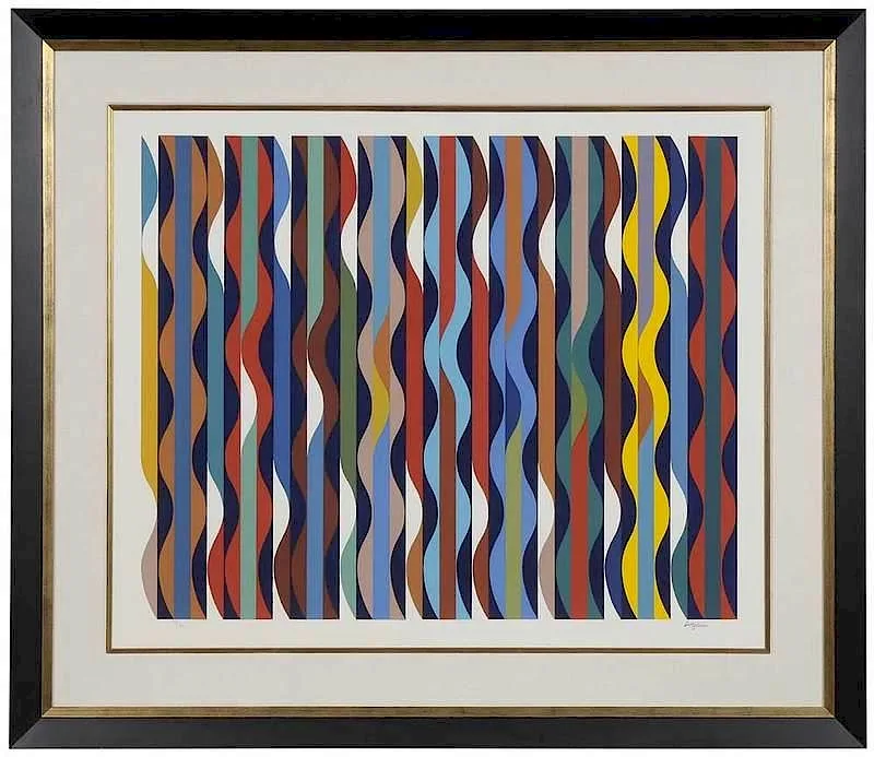 Composition by Yaacov Agam, serigraph, sold Nov 2017