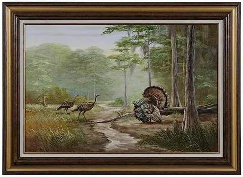 Robert Butler, Wild Turkeys, oil on canvas