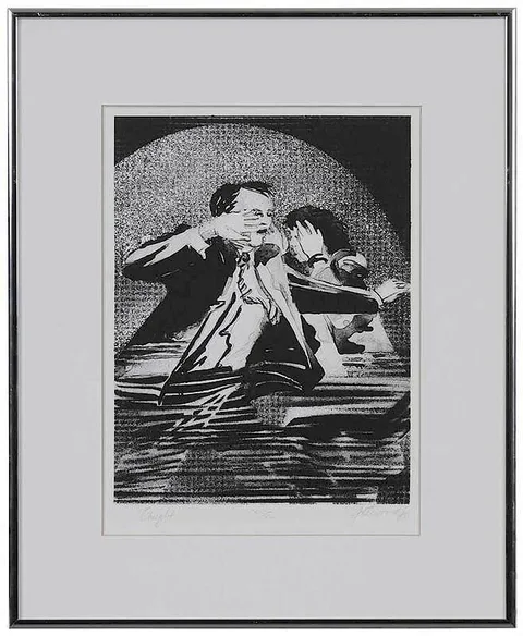 Caught by Maud Gatewood, 1988, lithograph, sold Nov 2017