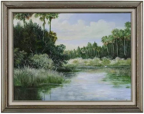 Robert Butler, Fishing Heron, oil on canvas
