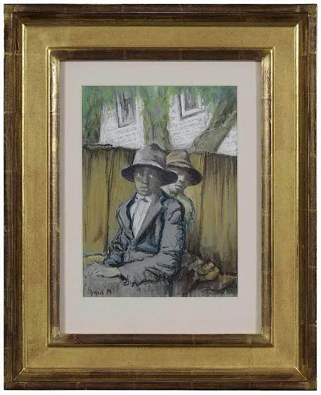 Crawford Gillis, Two Boys, 1974, pastel on paper