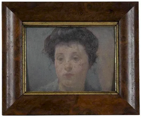 Robert Vonnoh, French Lady, oil on panel