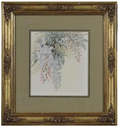 Wisteria by Paul de Longpré, watercolor on paper, offered Nov 2017