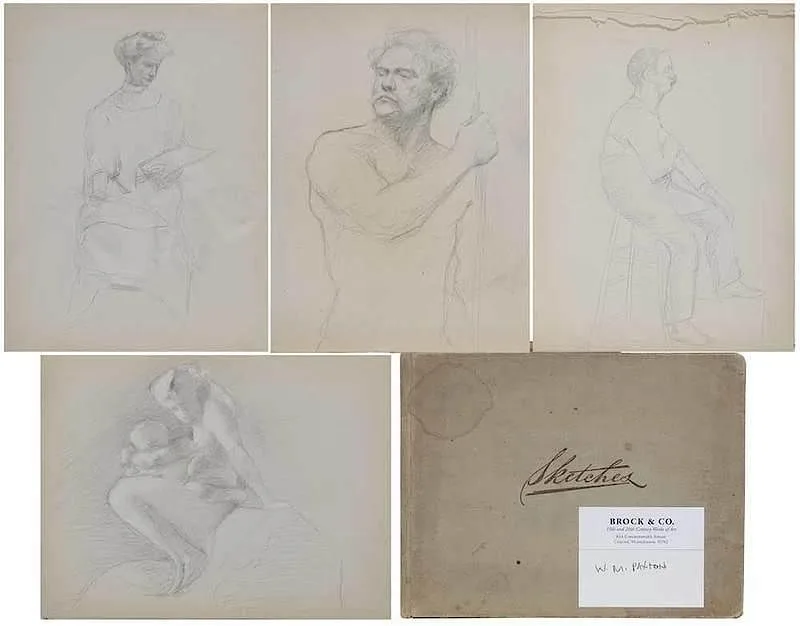 Sketchbook by William MacGregor Paxton, pencil, offered Nov 2017
