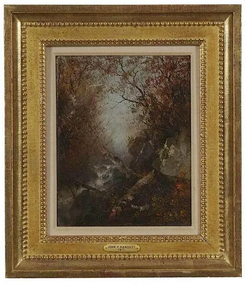 John Frederick Kensett, Franconia Notch, New Hampshire, oil on paper
