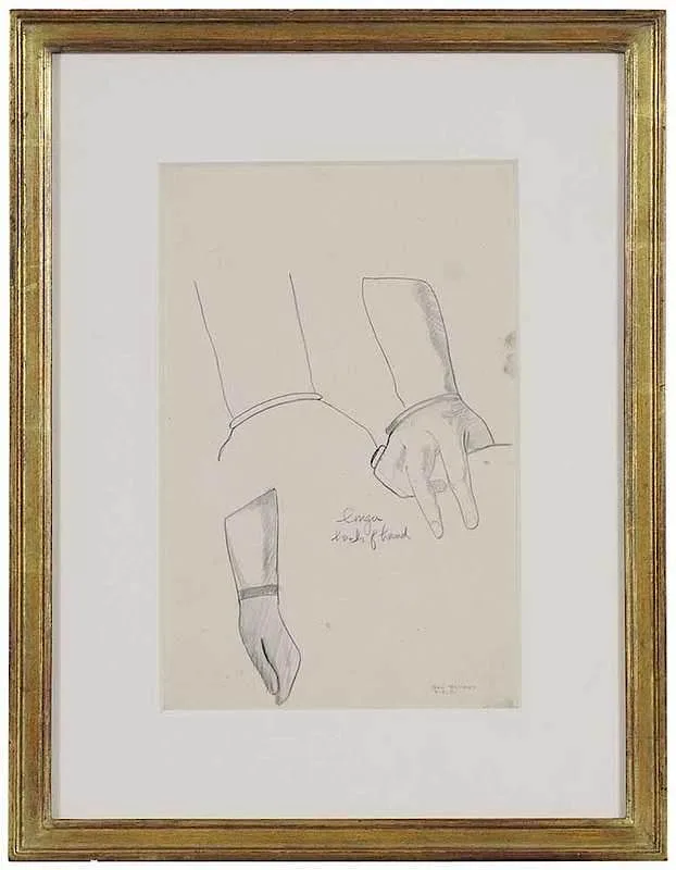 Study of Hands by George Bellows, pencil on paper, sold Nov 2017