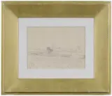 Oscar Florianus Bluemner, Landscape with Sailboat, Long Island, NY