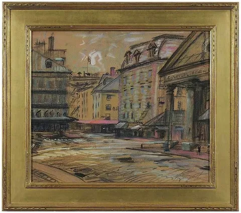 Arthur Clifton Goodwin, Faneuil Hall Market, pastel on buff paper