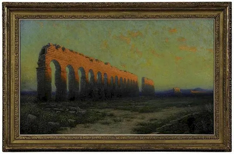 Roman Aqueduct by Milne Ramsey, oil on canvas, sold Nov 2017