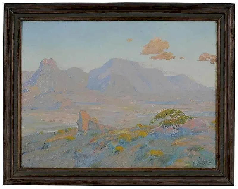 Carl A. H. P. Redin, Western Landscape, oil on board