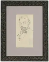 Arthur Beecher Carles, Self Portrait with Pipe, estate stamp verso