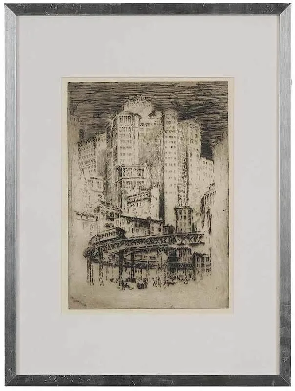 Untitled by Joseph Pennell, etching on paper, sold Nov 2017