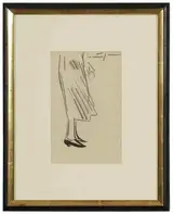 George Luks, Woman Looking Down at her Shoes