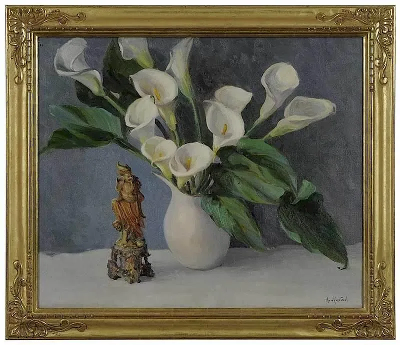 Arrah Lee Gaul, Still Life with Calla Lilies, oil on canvas