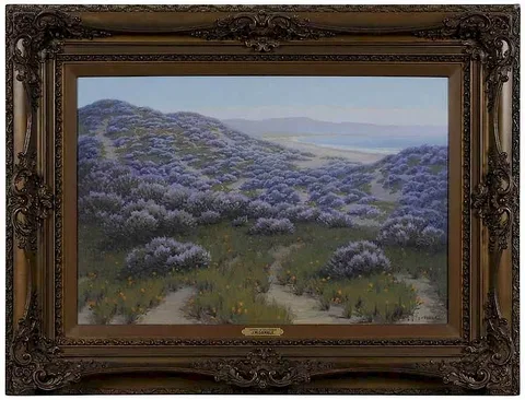 John Marshall Gamble, Lupine in California, oil on canvas