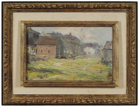 Francesco J. Spicuzza, Village Scene, 1920, oil on canvas
